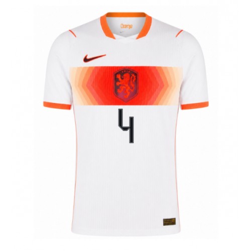 Nederländerna Virgil van Dijk #4 Replika Bortatröja VM 2026 Kortärmad